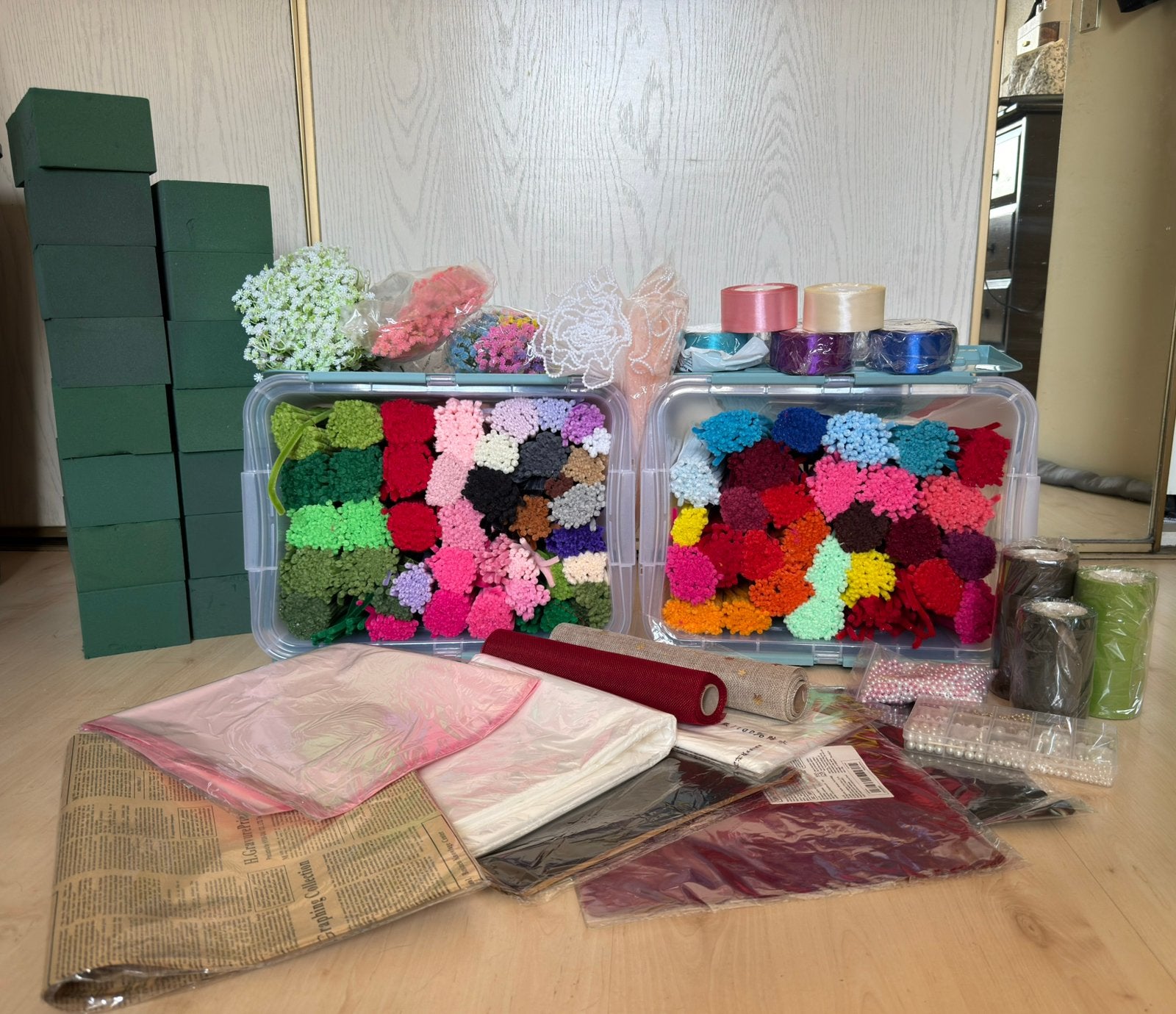 Complete hobbyset bloemen van chenilledraad, Meerkleurig, Zo goed als nieuw, Overige materialen, Overige merken