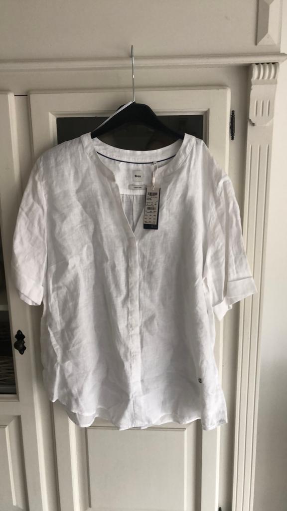 Brax linnen blouse wit maat 46 nieuw, Ophalen of Verzenden, Nieuw, Maat 46/48 (XL) of groter, Wit