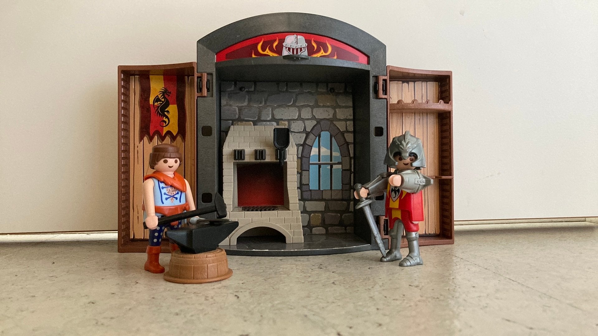 Playmobil speelbox ridder en smid, Ophalen, Gebouw, Complete set, Zo goed als nieuw