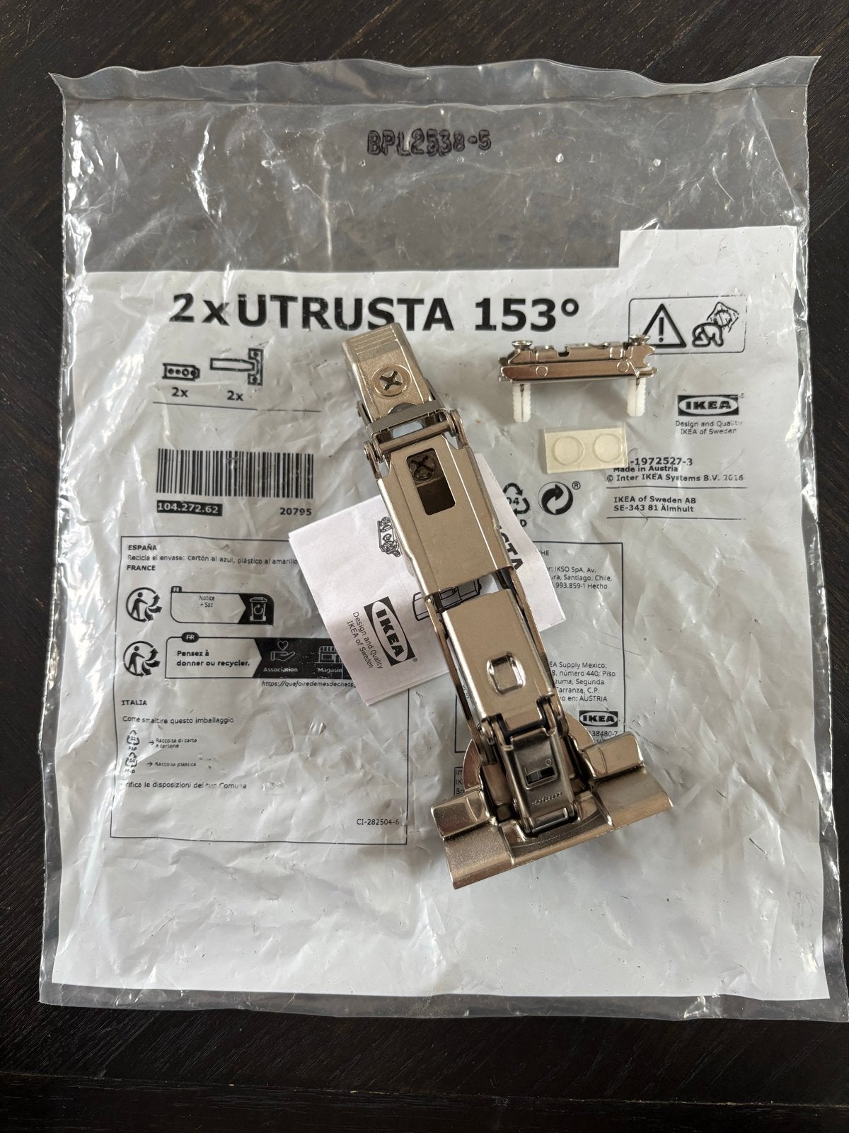 IKEA UTRUSTA 153 scharnier met softclose - nieuw, Ophalen of Verzenden, Nieuw, Scharnier