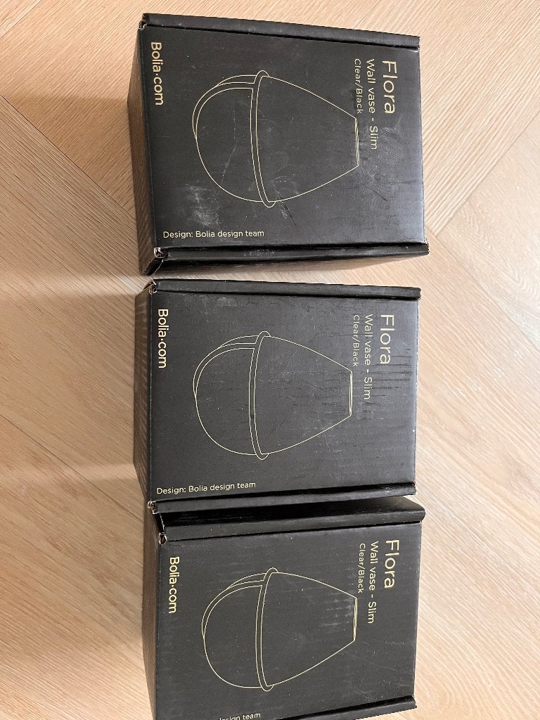 Wandvaasjes Bolia, Ophalen of Verzenden, Nieuw, Zwart, Glas