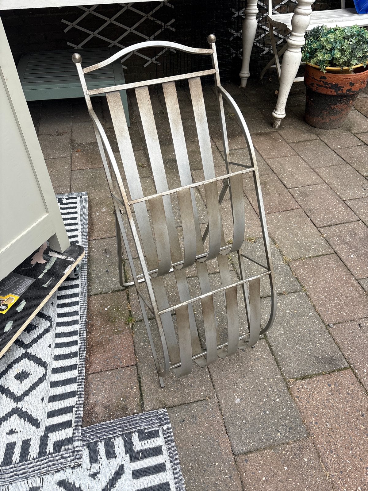 Metalen tijdschriftenrek/krantenstandaard, Gebruikt, Metaal, Ophalen of Verzenden, Klassiek
