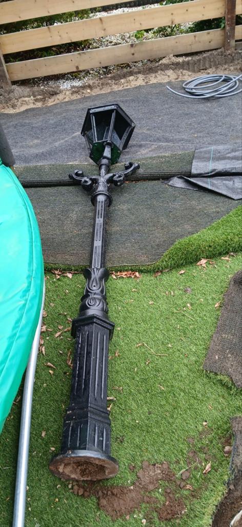 Gietijzeren lantaarnpaal, Tuin en Terras, Ophalen, Gebruikt, Staande lamp, Netvoeding