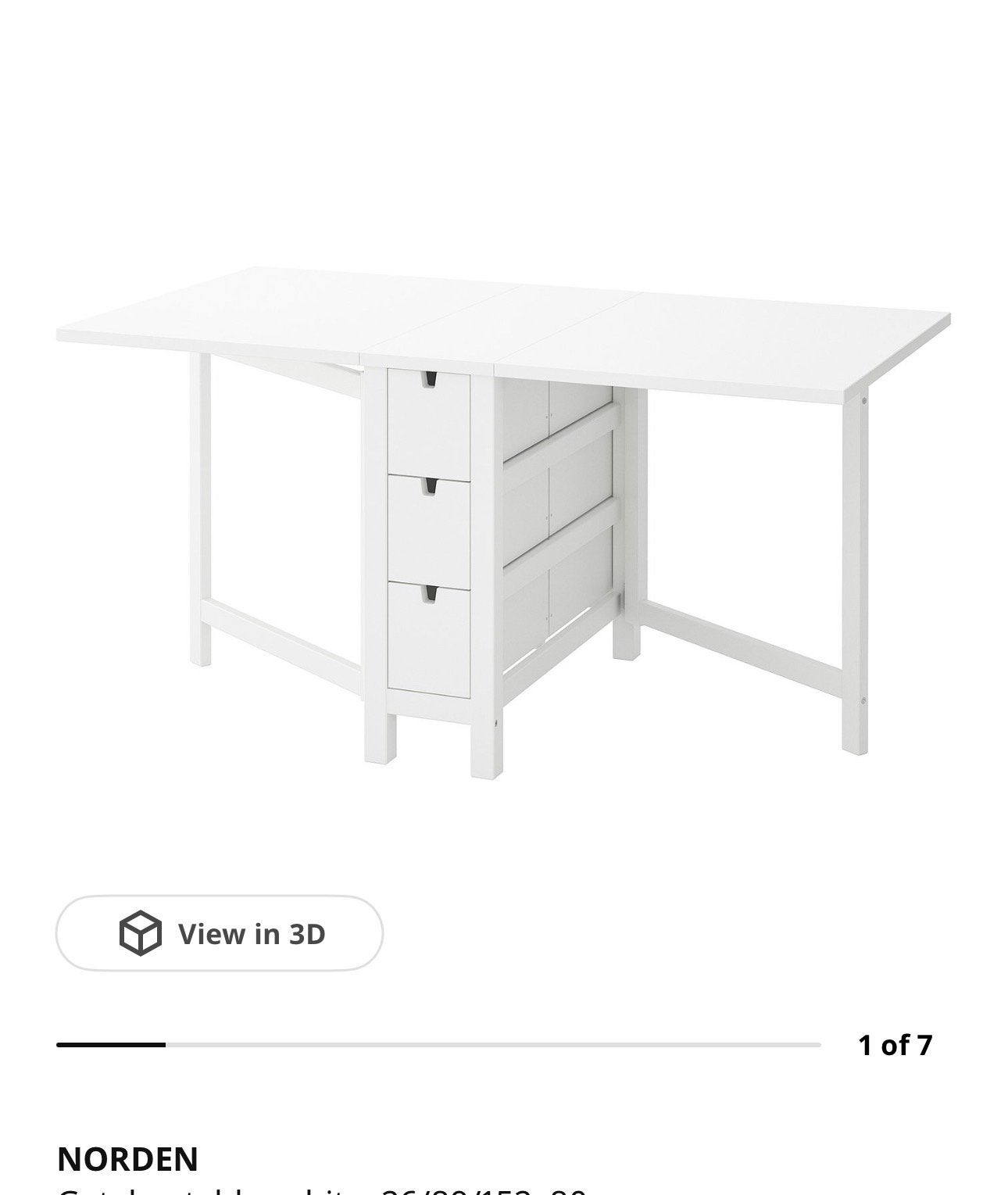 IKEA NORDEN tafel + 3 stoelen, Huis en Inrichting, Ophalen, Zo goed als nieuw