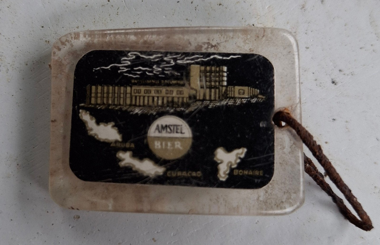 Vintage Amstel Bier sleutelhanger Aruba Curaçao Bonaire, Ophalen of Verzenden, Gebruikt, Gebruiksvoorwerp