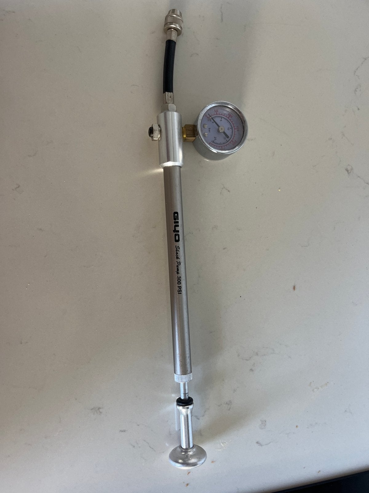 Giyo Voorvorkpomp met Manometer - Aluminium (300 PSI), Ophalen of Verzenden, Drukmeter, Nieuw