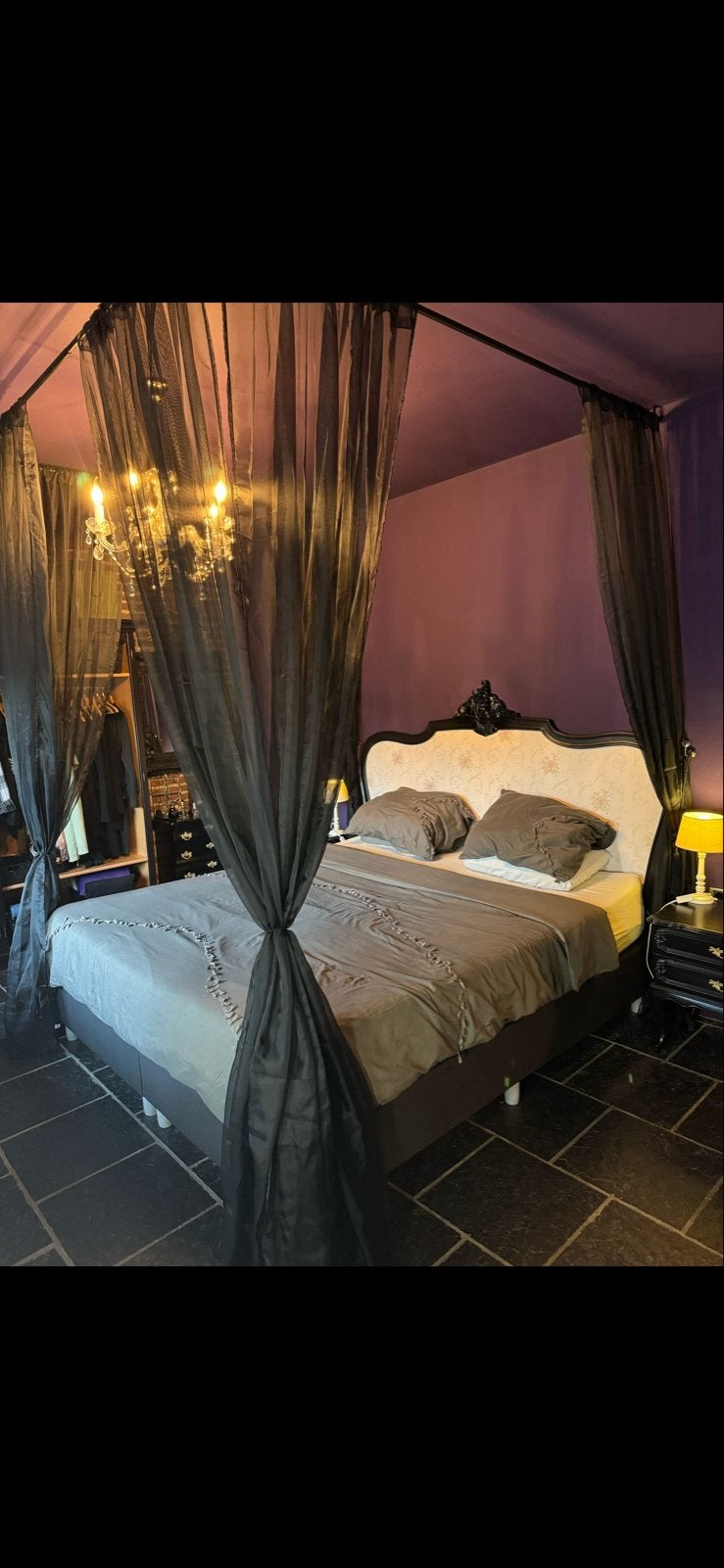 Complete Brocante Romantische Gothic Slaapkamer Set, Ophalen, Gebruikt, Tweepersoons