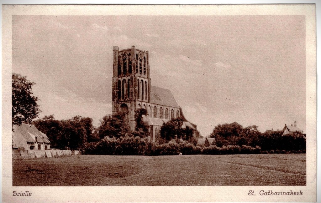 Brielle (zh), st. Catharinakerk, ongelopen, richtprijs 3,==, Verzenden, 1940 tot 1960, Ongelopen, Zuid-Holland