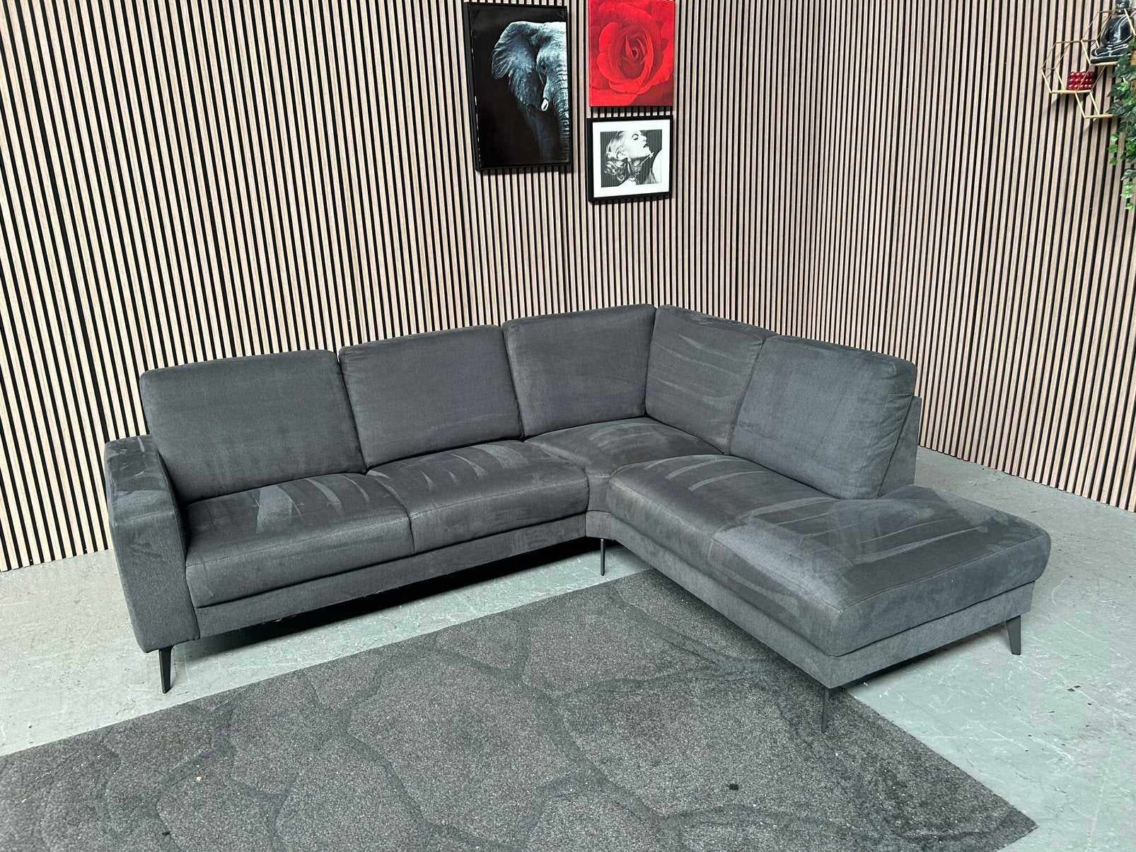 GRATIS LEVERING BLAUWE HOEKBANK 250X210 GEREINIGD, Hoekbank, Ophalen of Verzenden, 200 tot 250 cm, Vierpersoons of meer