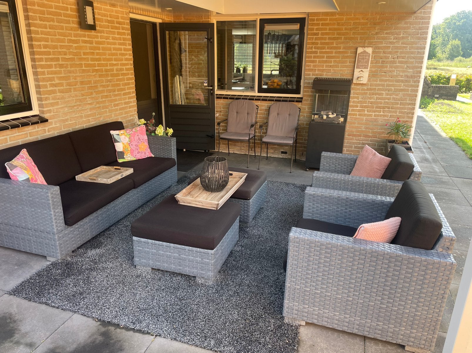 Apple Bee loungeset in uitstekende staat, Tuin en Terras, Tuinsets en Loungesets, Ophalen, 5 zitplaatsen, Kunststof, Bank