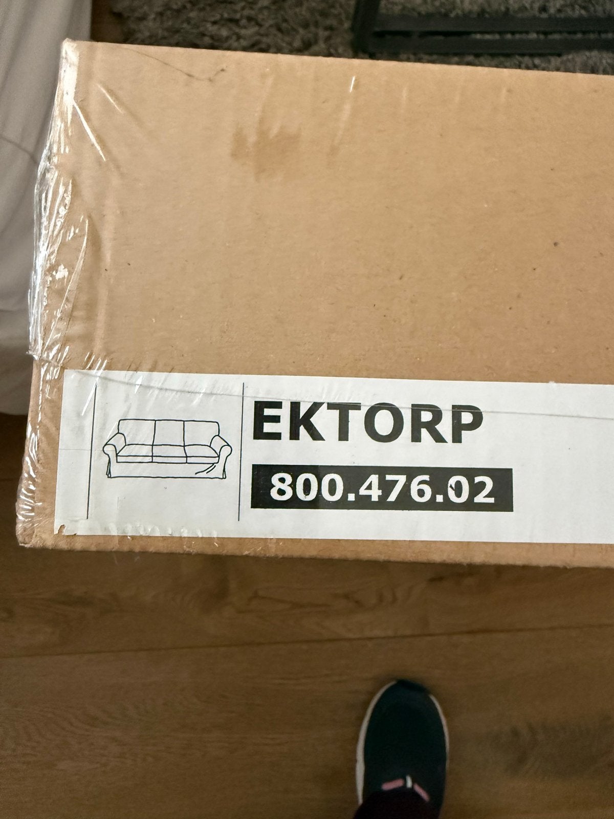 Nieuwe IKEA Ektorp 3-zits bankhoes Blekinge Wit, Ophalen, 125 tot 150 cm, Rechte bank, Stof