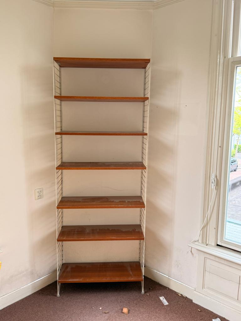 Zweeds design vintage String Furniture stellingkast, Huis en Inrichting, Ophalen, Met plank(en), Gebruikt, 200 cm of meer