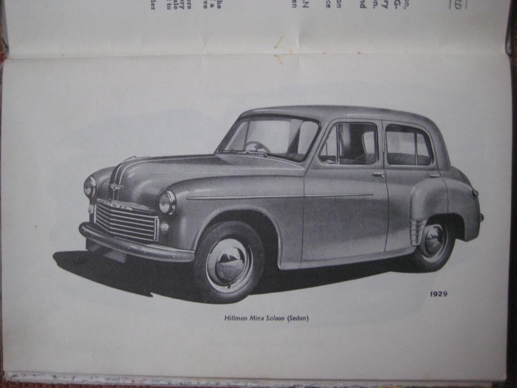 HILLMAN MINX 1952  INSTRUCTIEBOEK, Ophalen of Verzenden, Gebruikt, Oldtimer onderdelen