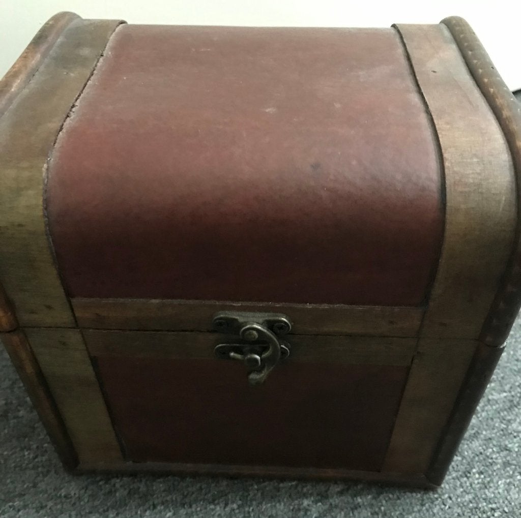 vintage schat  kistje hout, Antiek en Kunst, Curiosa en Brocante, Ophalen of Verzenden