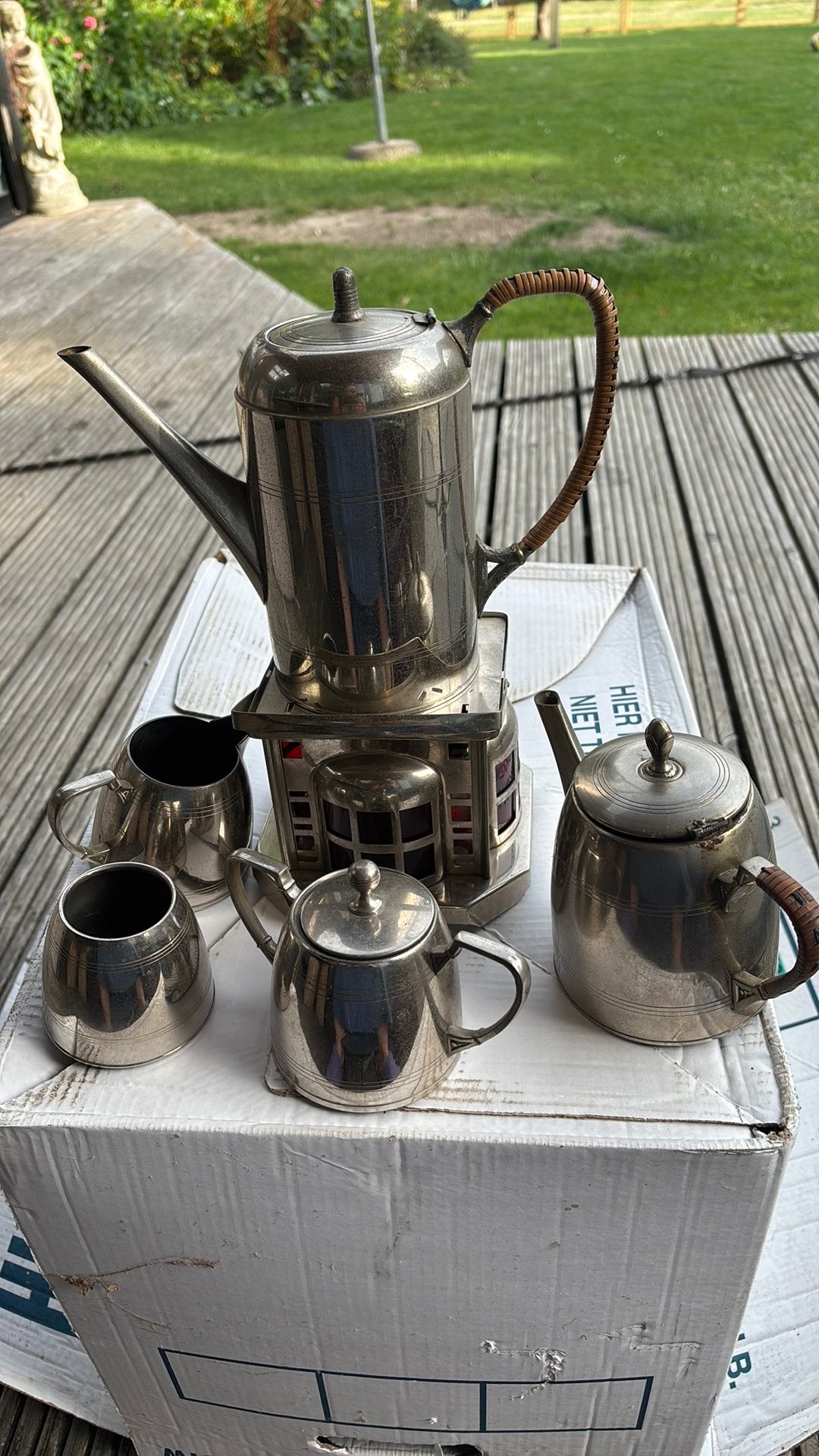 Vintage RIO Tiel Holland koffie-/theeservies met warmhouder, Ophalen of Verzenden