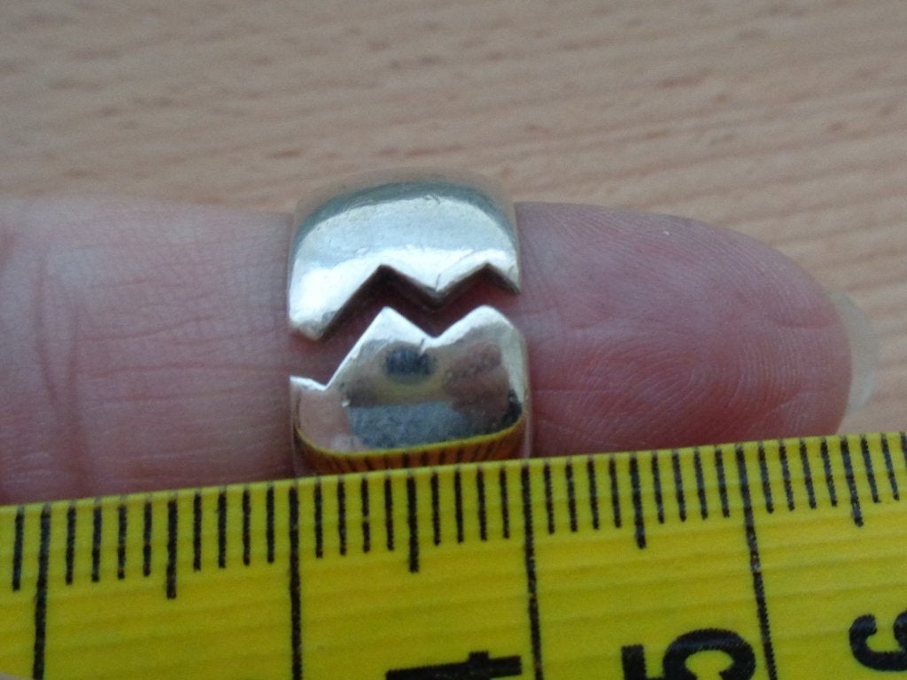 zilveren modernistische ring [280], Verzenden, Zo goed als nieuw, 17 tot 18, Dame