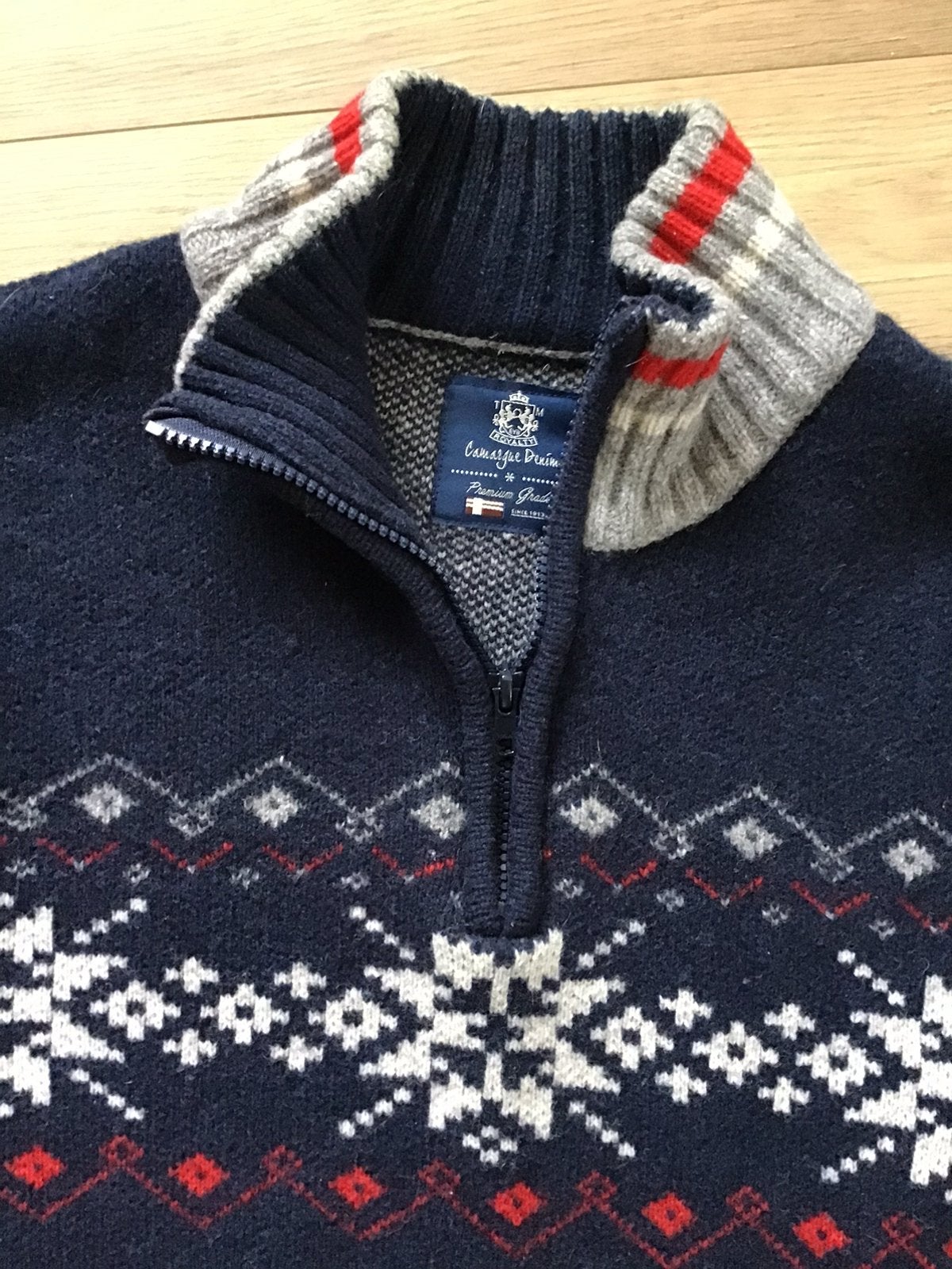 CAMARGUE!Wollen Trui 44/46.Noors Design. Sportief&Kwaliteit!, Ophalen of Verzenden, Zo goed als nieuw, Maat 46/48 (XL) of groter