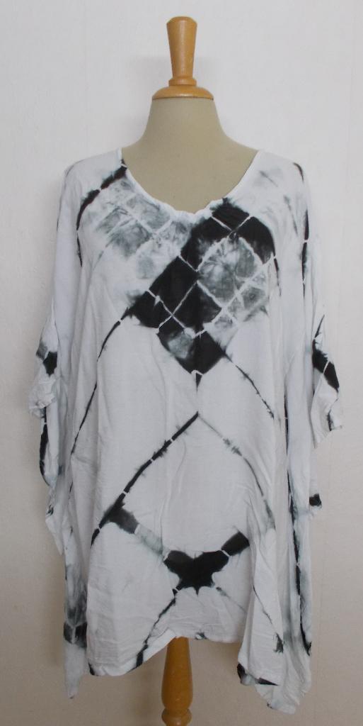 Leuke 100% katoenen tie-dye print tuniek/top! XXL, Verzenden, Zo goed als nieuw, Maat 46/48 (XL) of groter, Wit