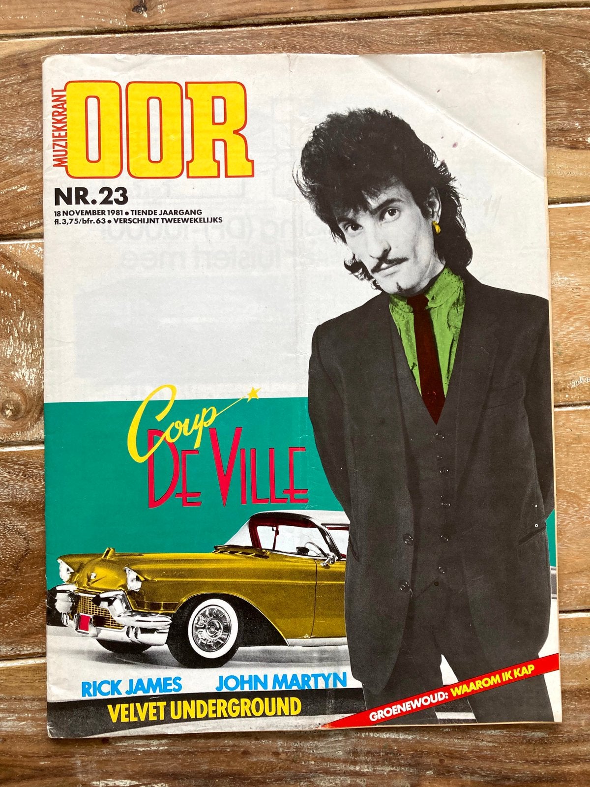 Muziekkrant OOR 1981 VELVET UNDERGROUND Martyn MINK DEVILLE, Ophalen of Verzenden, Zo goed als nieuw, Muziek, Film of Tv