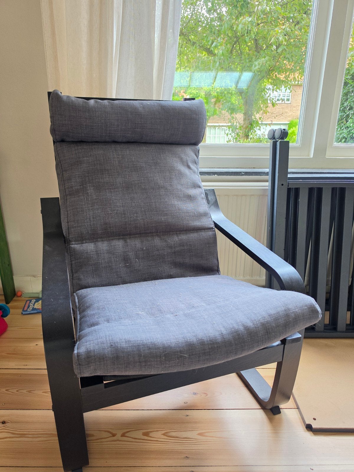 IKEA POÄNG, Huis en Inrichting, Fauteuils, Ophalen, 75 tot 100 cm, Zo goed als nieuw, Stof