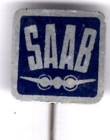 SAAB donkerblauw op blik auto/vliegtuig speldje ( C_239 ), Verzenden, Nieuw, Transport, Speldje of Pin
