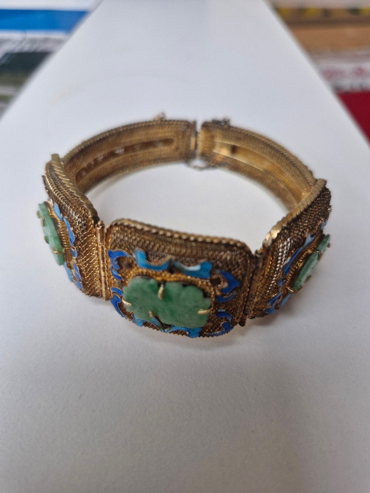 Vintage antieke Chinese exportarmband., Sieraden, Tassen en Uiterlijk, Antieke sieraden, Ophalen of Verzenden, Zilver, Armband
