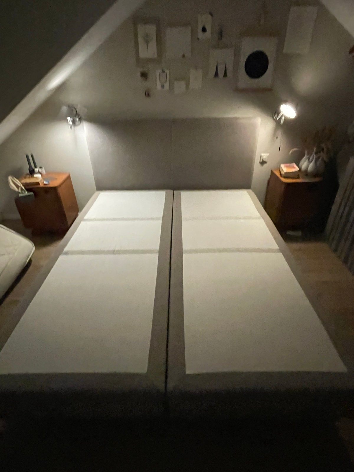 Auping Original Boxspring 80x200 met hoofdbord Dublin, Ophalen, Eenpersoons, Beige, Zo goed als nieuw
