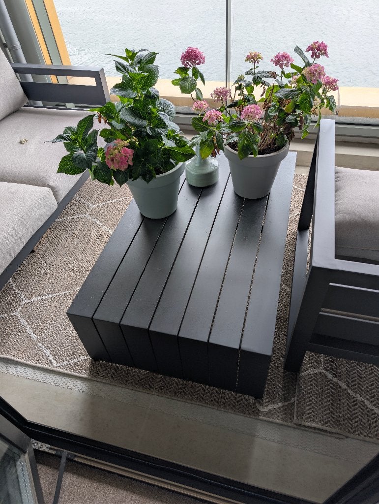 tuintafel grijs aluminium te koop, Tuin en Terras, Ophalen, Aluminium, Bijzettafel, Zo goed als nieuw