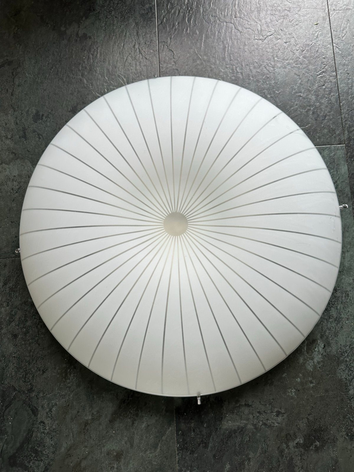 Ikea Plafondlamp met Melkglas en Streepdesign, Modern, Wit, Plafondlamp, E27 (groot)