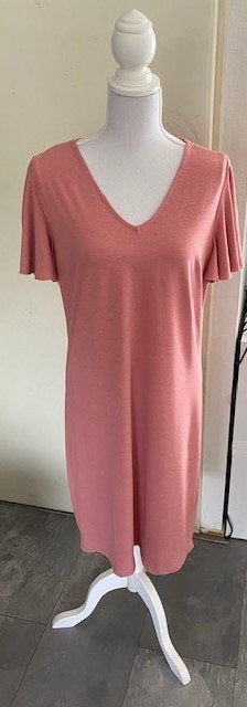 Leuke zalmroze jurk van C & S the label, maat M/L (qwe), Kleding | Dames, Jurken, Maat 38/40 (M), Ophalen of Verzenden, Zo goed als nieuw