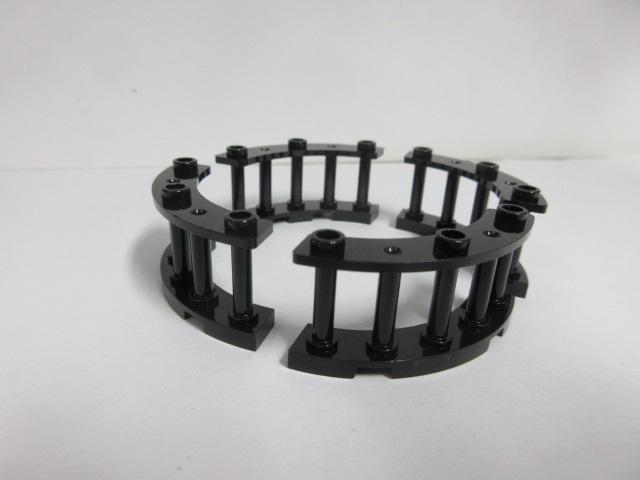 nr. 8979, 4 Kwart ronde zwarte hekjes, Ophalen of Verzenden, Zo goed als nieuw, Complete set, Lego