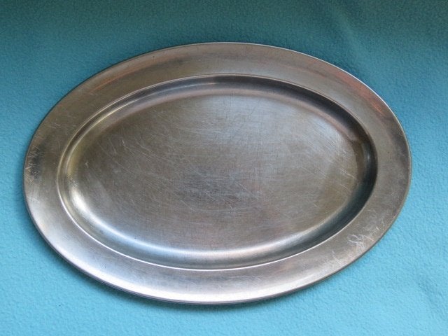 Vintage ovalen RVS schaal uit Zweden Staalman Sweden, Ophalen of Verzenden
