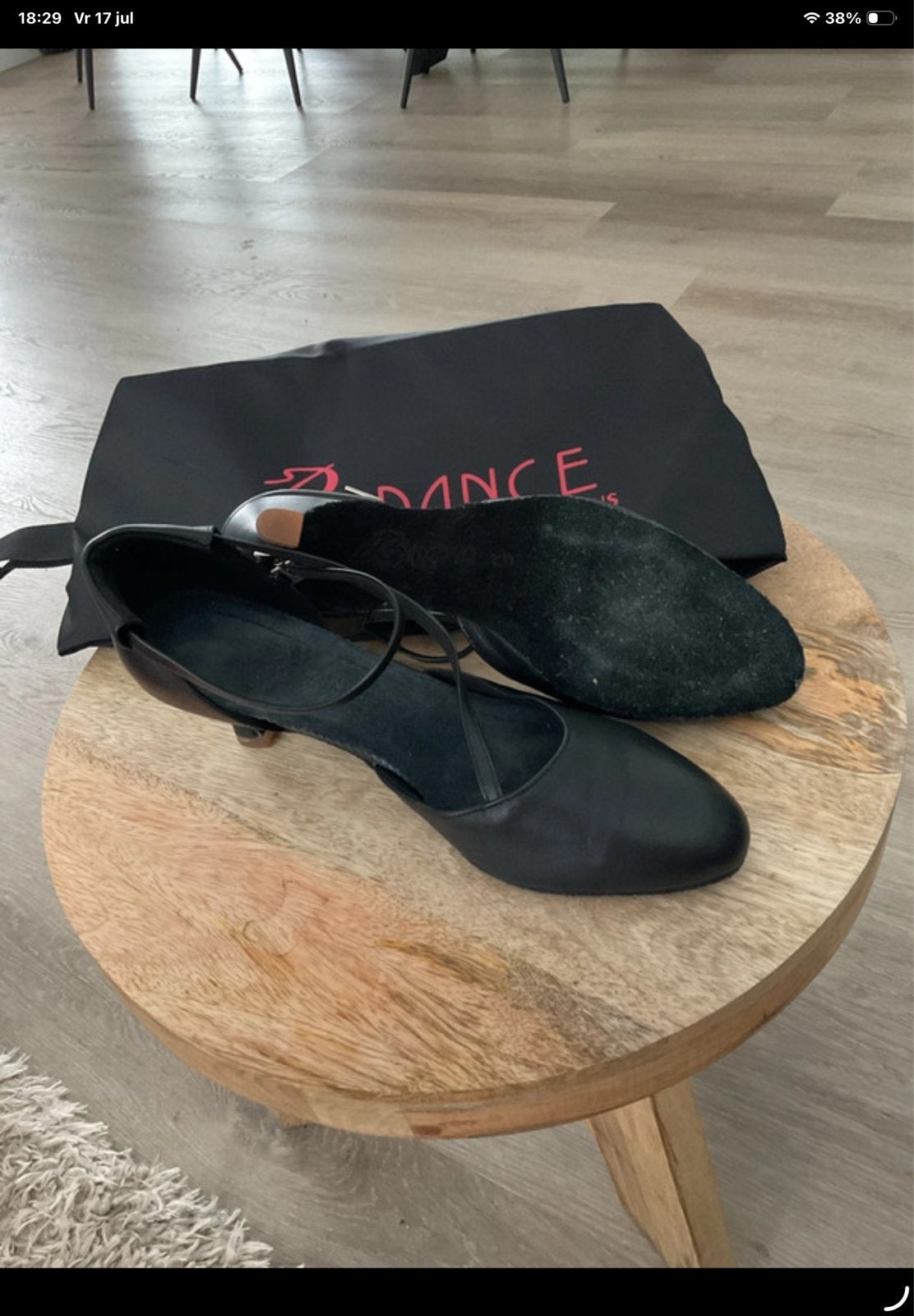 Zwarte Dansschoenen - DANCE - Maat 38, Zwart, Dansschoenen, Ophalen of Verzenden, Zo goed als nieuw