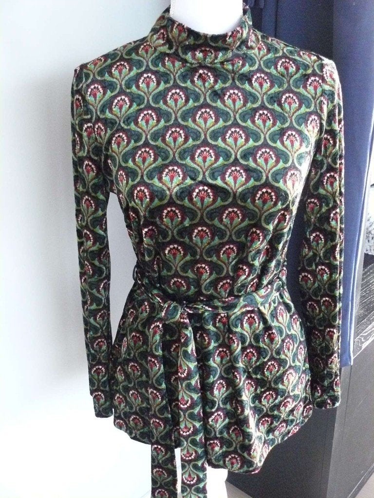 King Louie Jubilee Pine Green top/tunic maat L., Kleding | Dames, Maat 42/44 (L), Ophalen of Verzenden, Zo goed als nieuw, Lange mouw