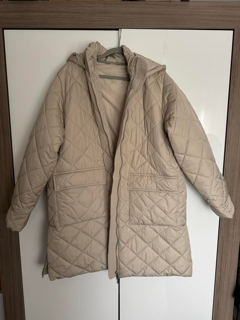 HEMA jas beige capuchon L 40, Ophalen of Verzenden, Zo goed als nieuw, Maat 42/44 (L), Beige