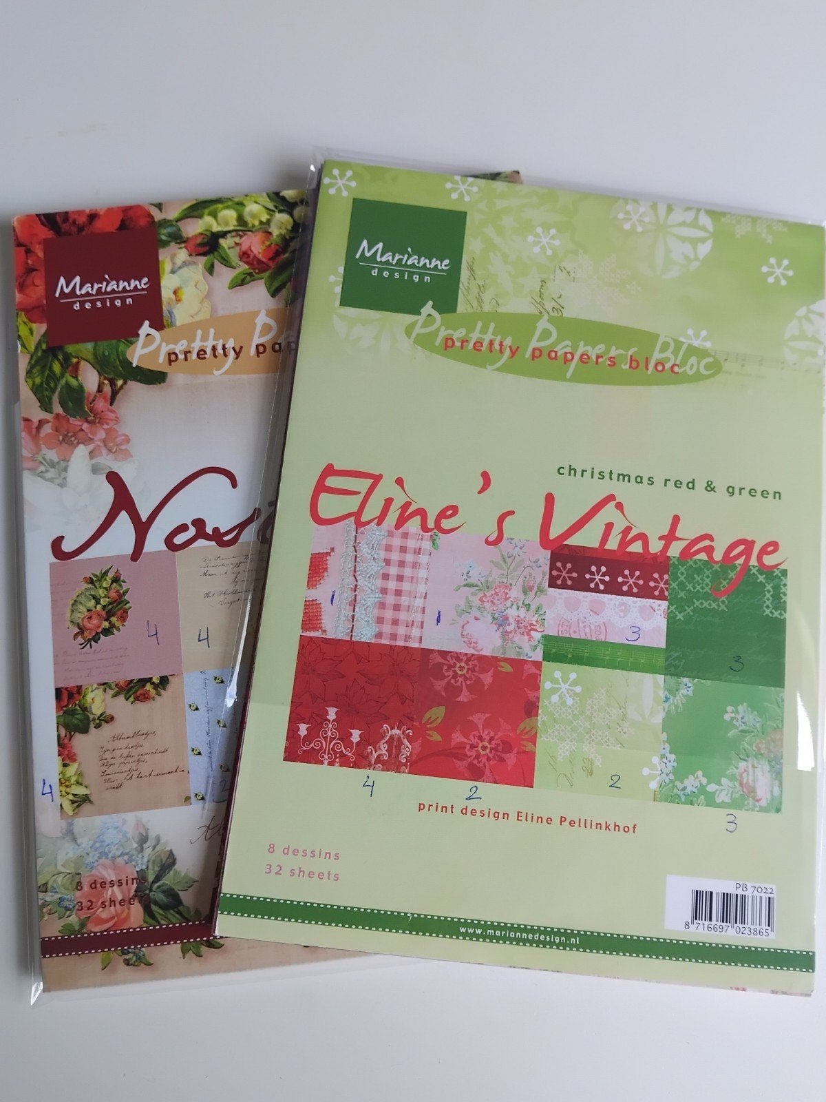 2x Marianne Design Pretty Papers bloc, Hobby en Vrije tijd, Ophalen of Verzenden, Zo goed als nieuw, Papier of Karton