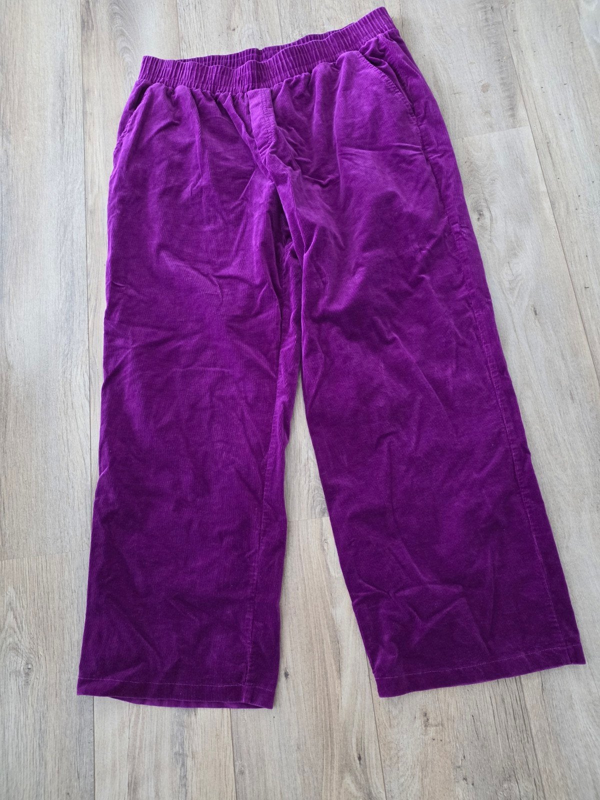Mooie paarse ribbroek van Ulla Popken, maat 50, Paars, Maat 46/48 (XL) of groter, Ulla Popken, Ophalen of Verzenden