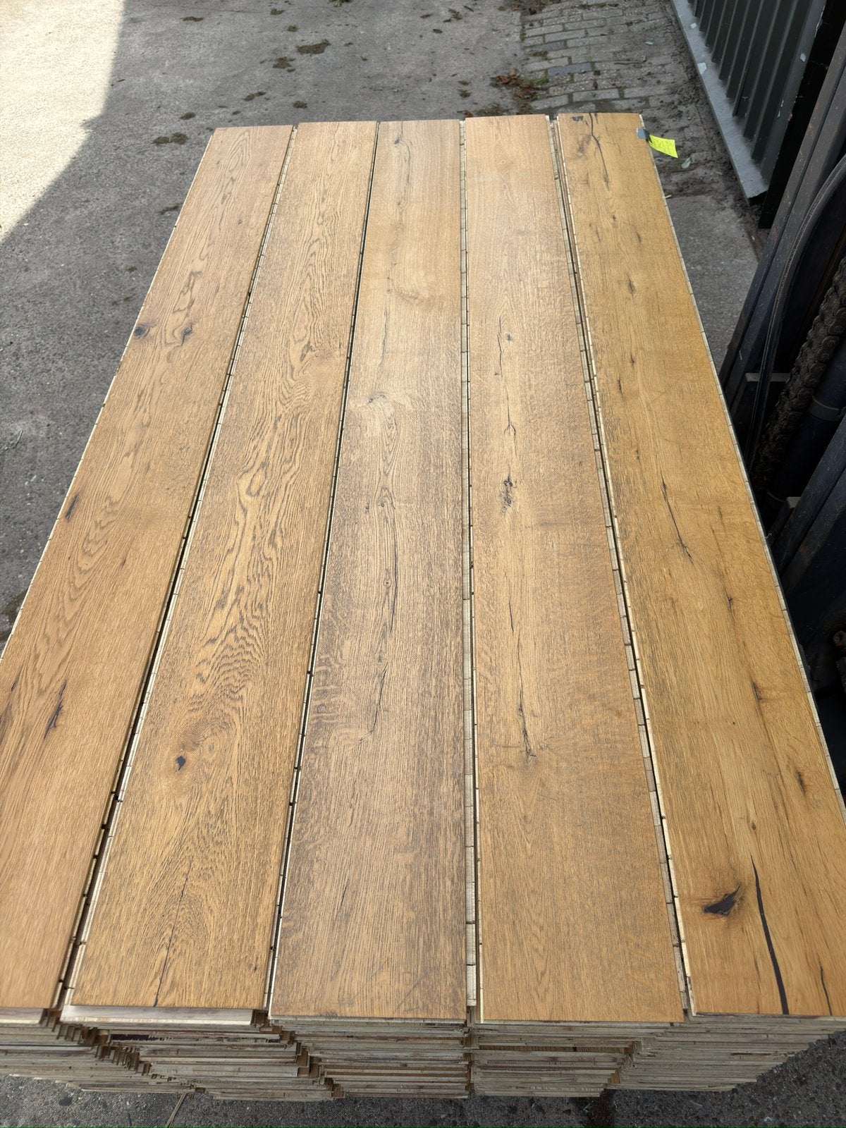 Eiken vloer 72 m2 lamelparket 19 cm breed 1,5cm dik top 4 mm, Ophalen, Gebruikt, Vloerdelen of -planken, 10 m² of meer