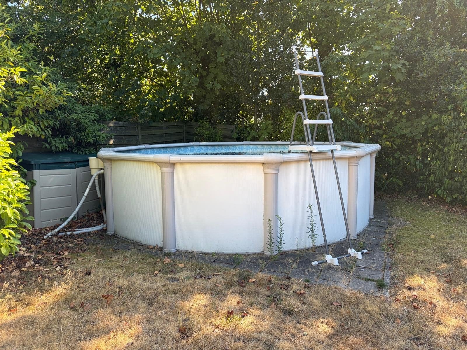 Te koop: opzetzwembad gratis op te halen., Gebruikt, Rond, Ophalen, 120 cm of meer