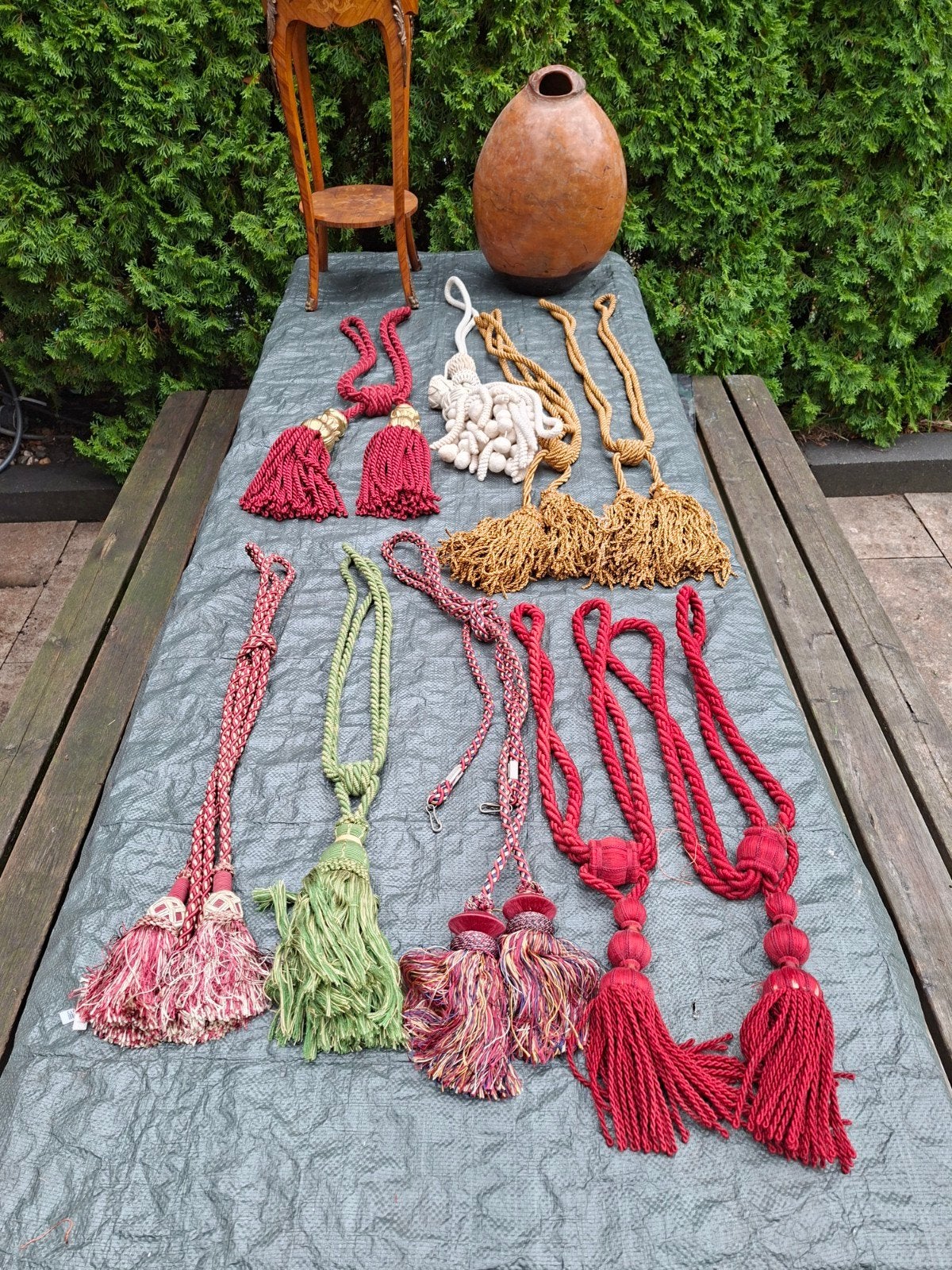Partij vintage gordijn-embrasses en kwasten – diverse sets, Ophalen of Verzenden