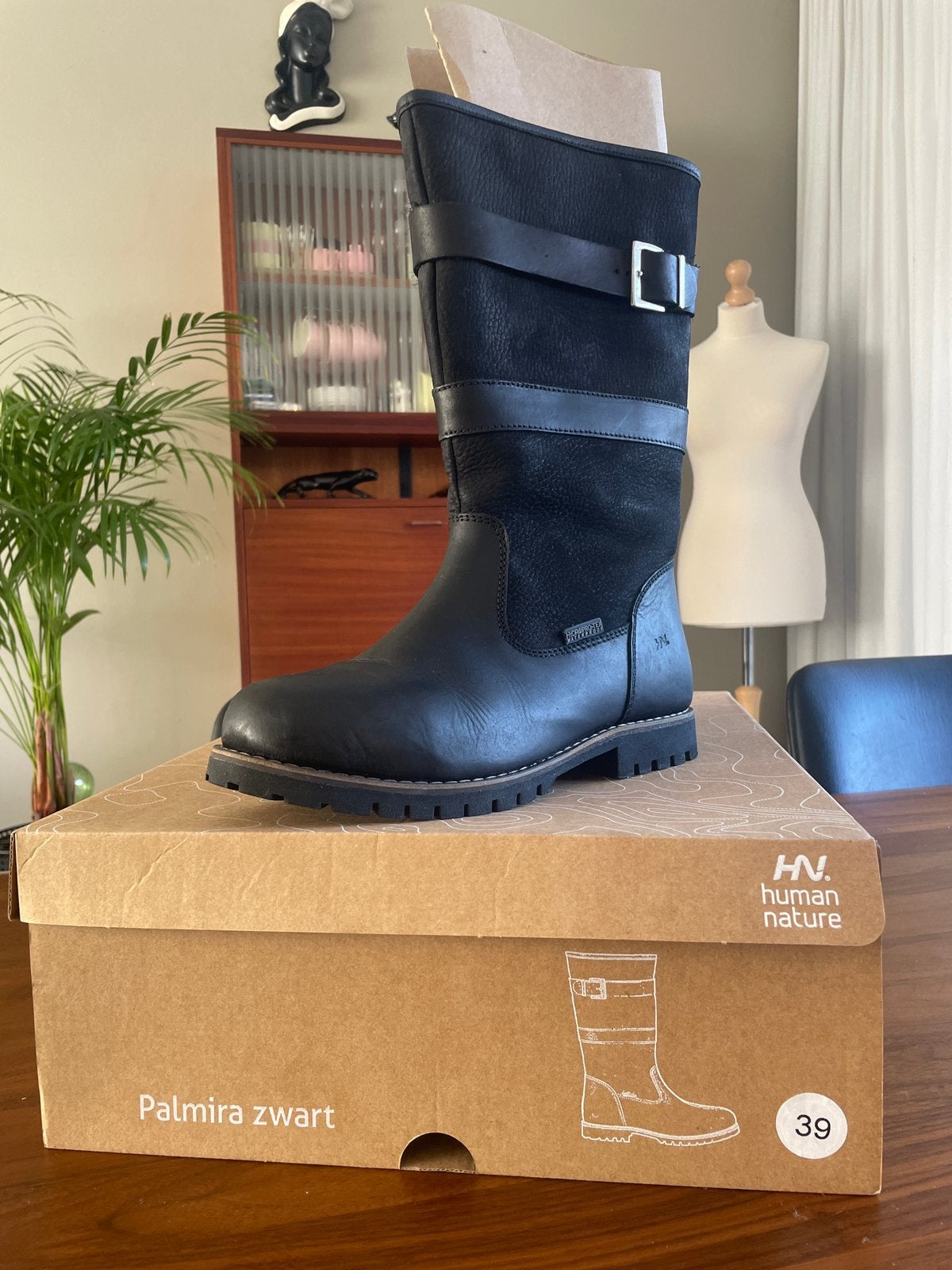 Human Nature waterproof ANWB wandel laarzen zgan, Zwart, Zo goed als nieuw, Wandelschoenen, Ophalen of Verzenden