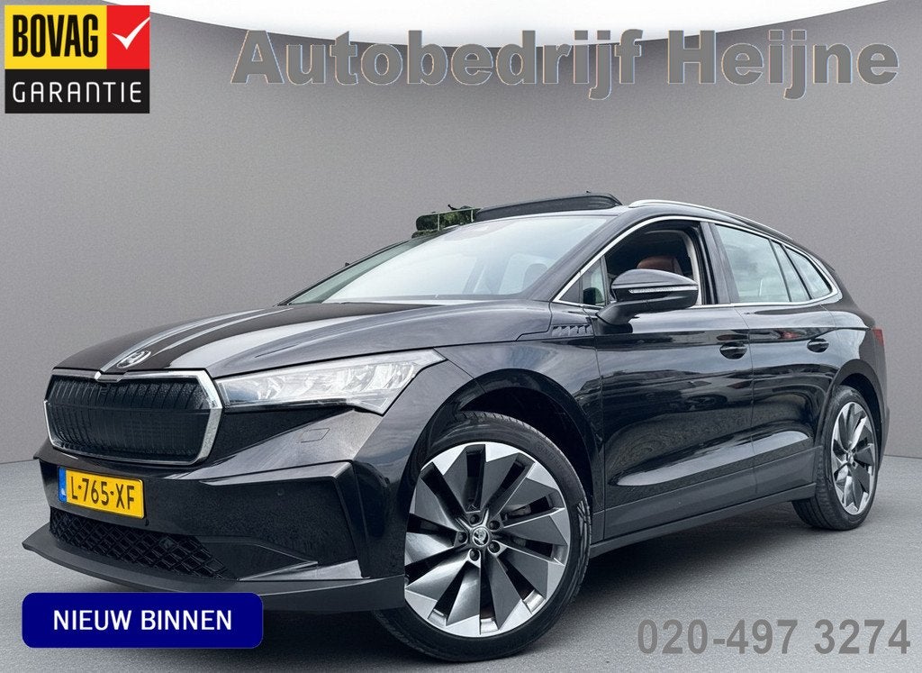 Skoda Enyaq iV 60 LEDER/PANORAMA/NAVI (bj 2021, automaat), Auto's, Skoda, 12 maanden, Achterwielaandrijving, Gebruikt, 179 pk