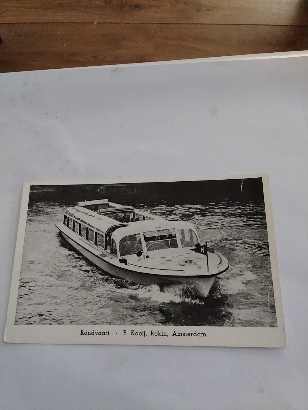 Ansichtkaart Rondvaart P. Kooij Rokin Amsterdam, Ophalen of Verzenden, 1940 tot 1960, Gelopen, Noord-Holland