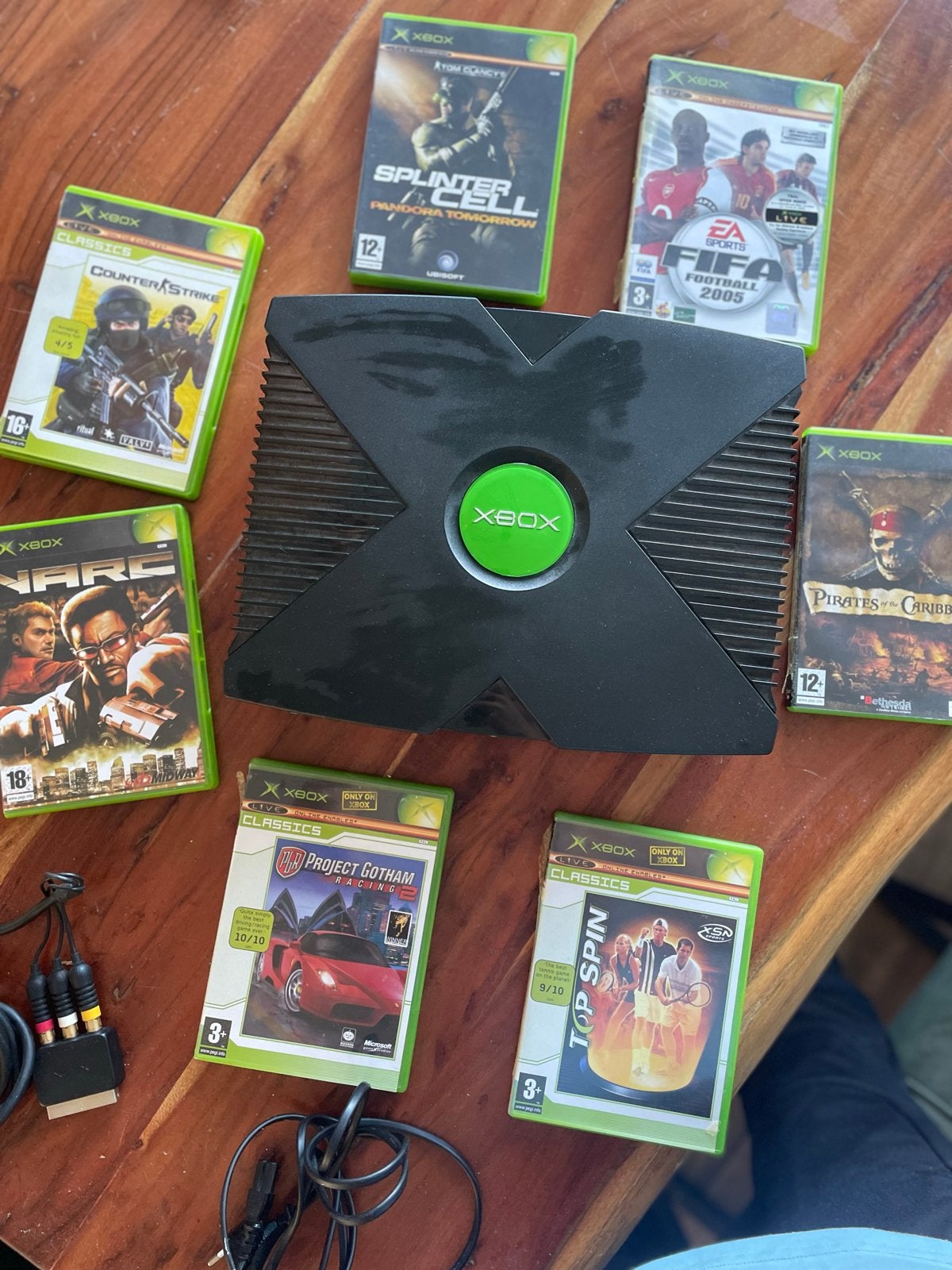 Originele Xbox console met 7 games (zonder controller), Ophalen of Verzenden, Gebruikt, Zonder controller, Met games