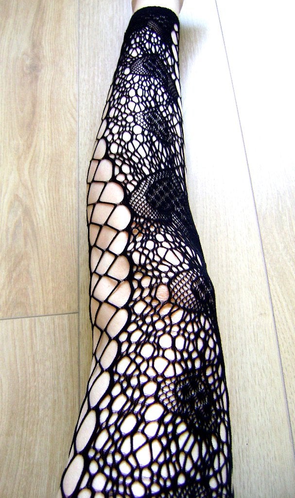 kant spinnenweb net panty tights goth punk rock cyber rave, Kleding | Dames, Maat 36/38 (S), Zwart, Nieuw, Ophalen of Verzenden