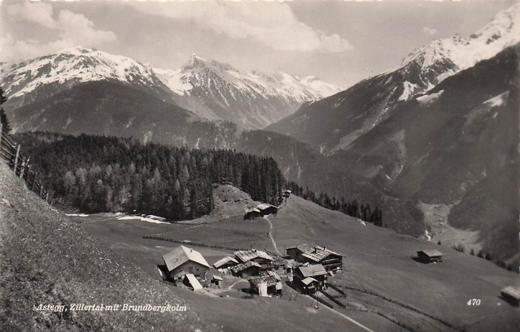 702-331-005 Astegg Zillertal Mit Brundbergkolm, Verzenden, Voor 1920, Oostenrijk