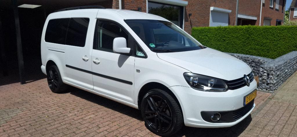 Volkswagen Caddy 1.2 TSI 77KW Maxi Combi 2014 Wit, Auto's, Voorwielaandrijving, 1441 kg, Stof, Zwart