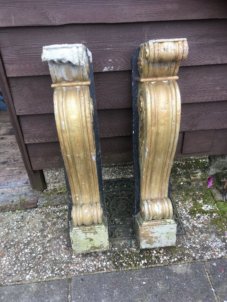 betonnen pilaren schoorsteen mantel sokkel console (2 stuks), Ophalen