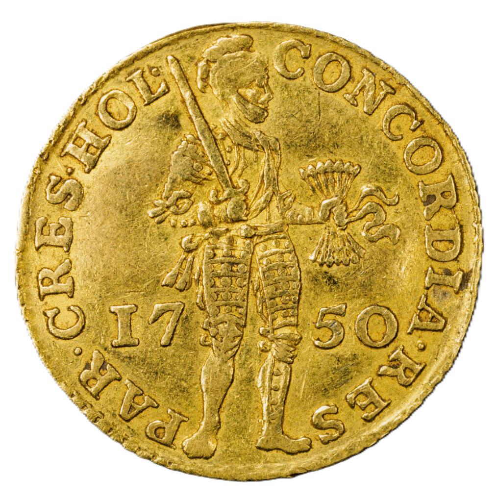 Gouden dukaat 1750 Holland, Postzegels en Munten, Munten | Nederland, Vóór koninkrijk, Verzenden, Losse munt, Goud