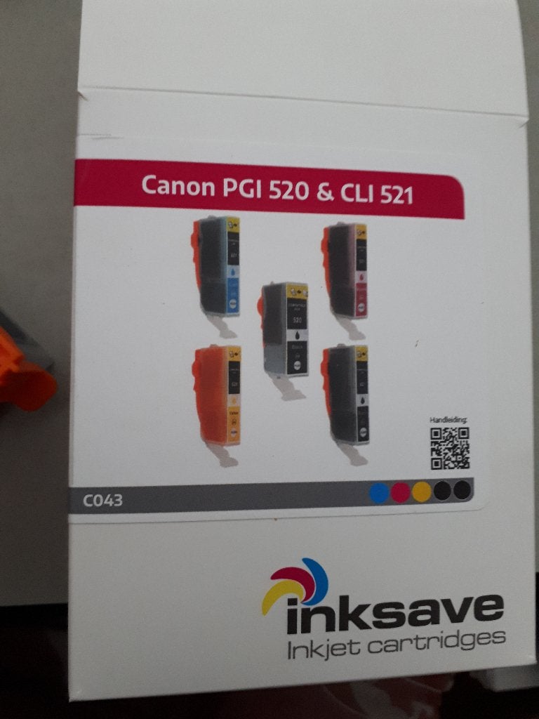 Cartridges Canon PGI 520 & CLI 521 voor Canon MP560, Ophalen of Verzenden, Nieuw, Cartridge, Inksave